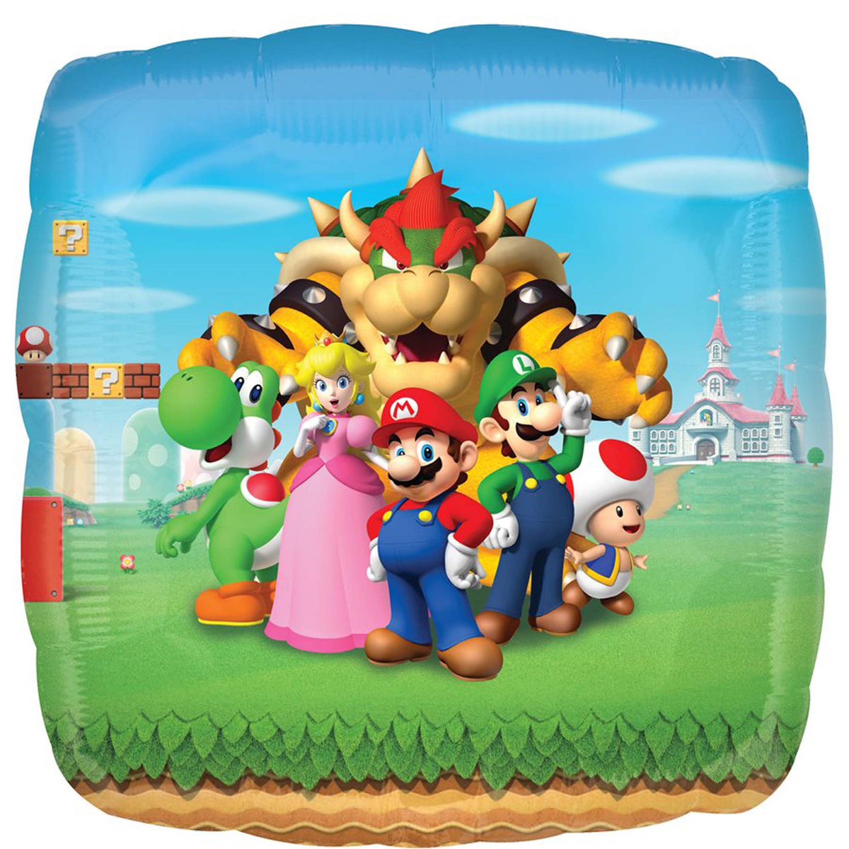 LE GROUPE BLC INTL INC Balloons Super Mario Bros Square Supershape Foil Balloon, 28 Inches, 1 Count