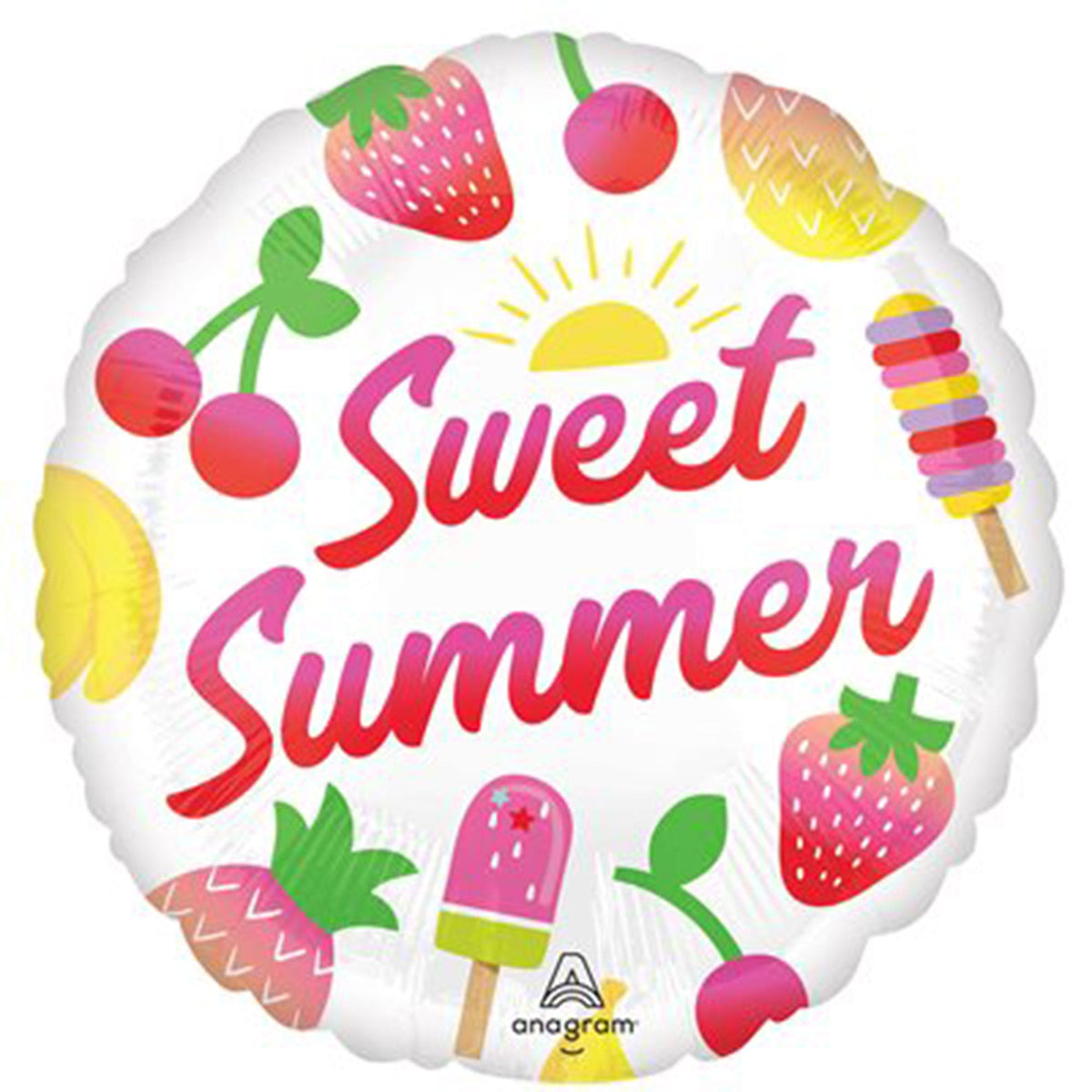 LE GROUPE BLC INTL INC Balloons Sweet Summer Fruity Mix Foil Balloon, 18 Inches, 1 Count 026635476218