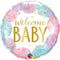 LE GROUPE BLC INTL INC Balloons Welcome Baby Watercolor Round Foil Balloon, 18 Inches, 1 Count