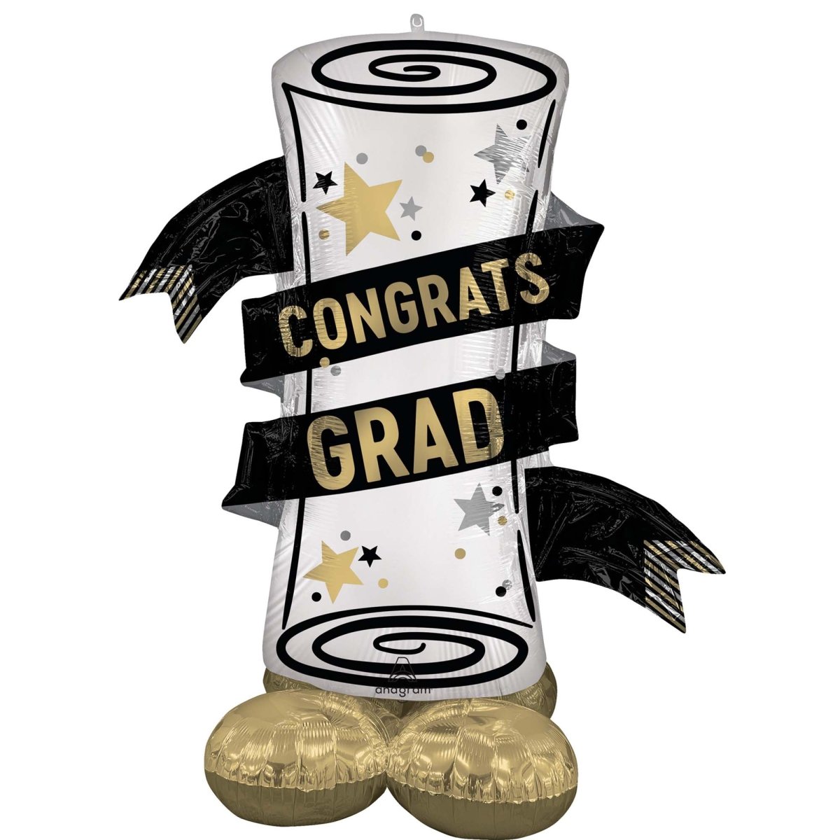 LE GROUPE BLC INTL INC Balloons Grad Diploma Airloonz Standing Air-Filled Foil Balloon, 55 Inches, 1 Count
