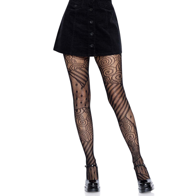 LEG AVENUE/SKU DISTRIBUTORS INC Costume Accessories Black Doll Net Tights for Adults, 1 Count