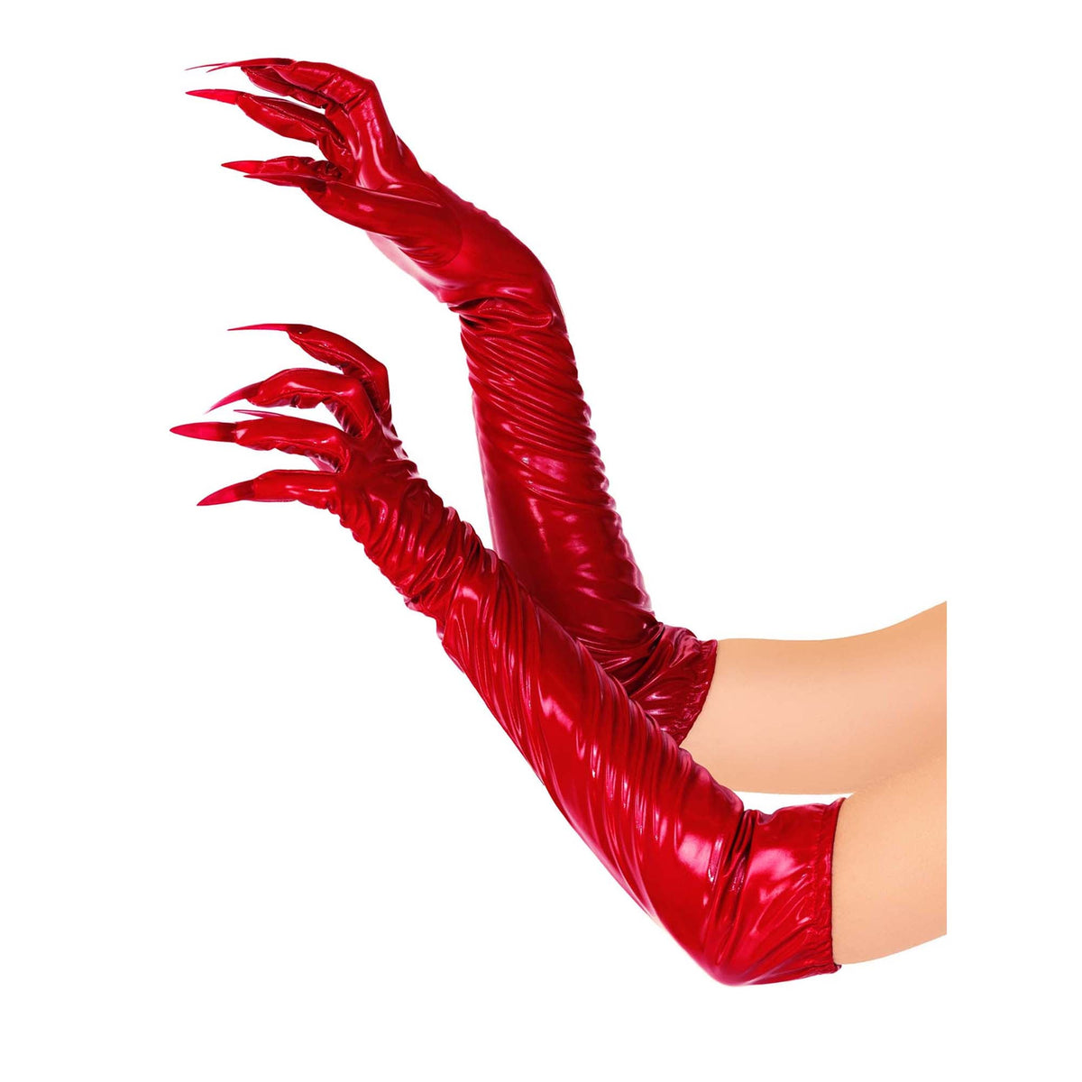 LEG AVENUE/SKU DISTRIBUTORS INC Costume Accessories Red Vinyl Claw Gloves for Adults, 1 Count 714718566771