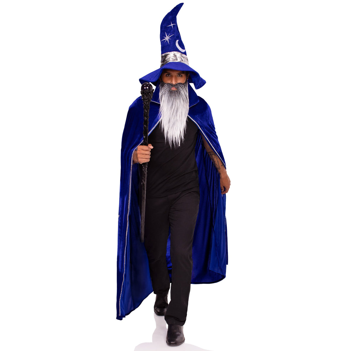 LEG AVENUE/SKU DISTRIBUTORS INC Costume Accessories Wizard Costume Kit for Adults, Cape, Hat and Beard 714718577586