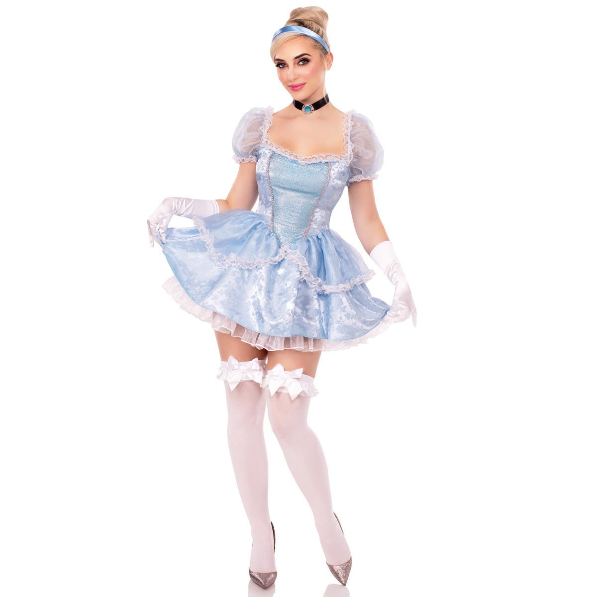 LEG AVENUE/SKU DISTRIBUTORS INC Costumes Ballroom Babe Plus Size Costume for Adults, Blue Dress, Choker and Headband