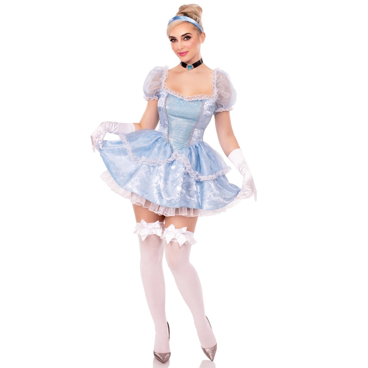 LEG AVENUE/SKU DISTRIBUTORS INC Costumes Ballroom Babe Plus Size Costume for Adults, Blue Dress, Choker and Headband