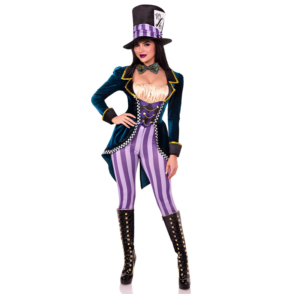LEG AVENUE/SKU DISTRIBUTORS INC Costumes Classic Mad Hatter Costume for Adults, Jumpsuit, Bow Tie and Hat