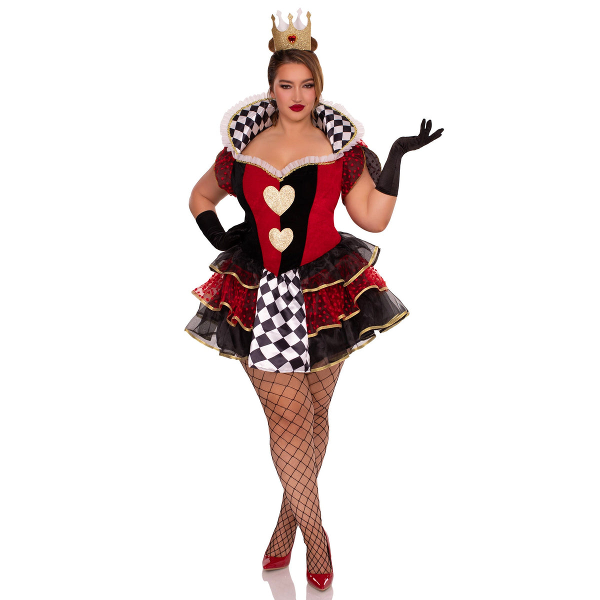 LEG AVENUE/SKU DISTRIBUTORS INC Costumes Queen of Heart Plus Size Costume for Adults, Dress and Crown