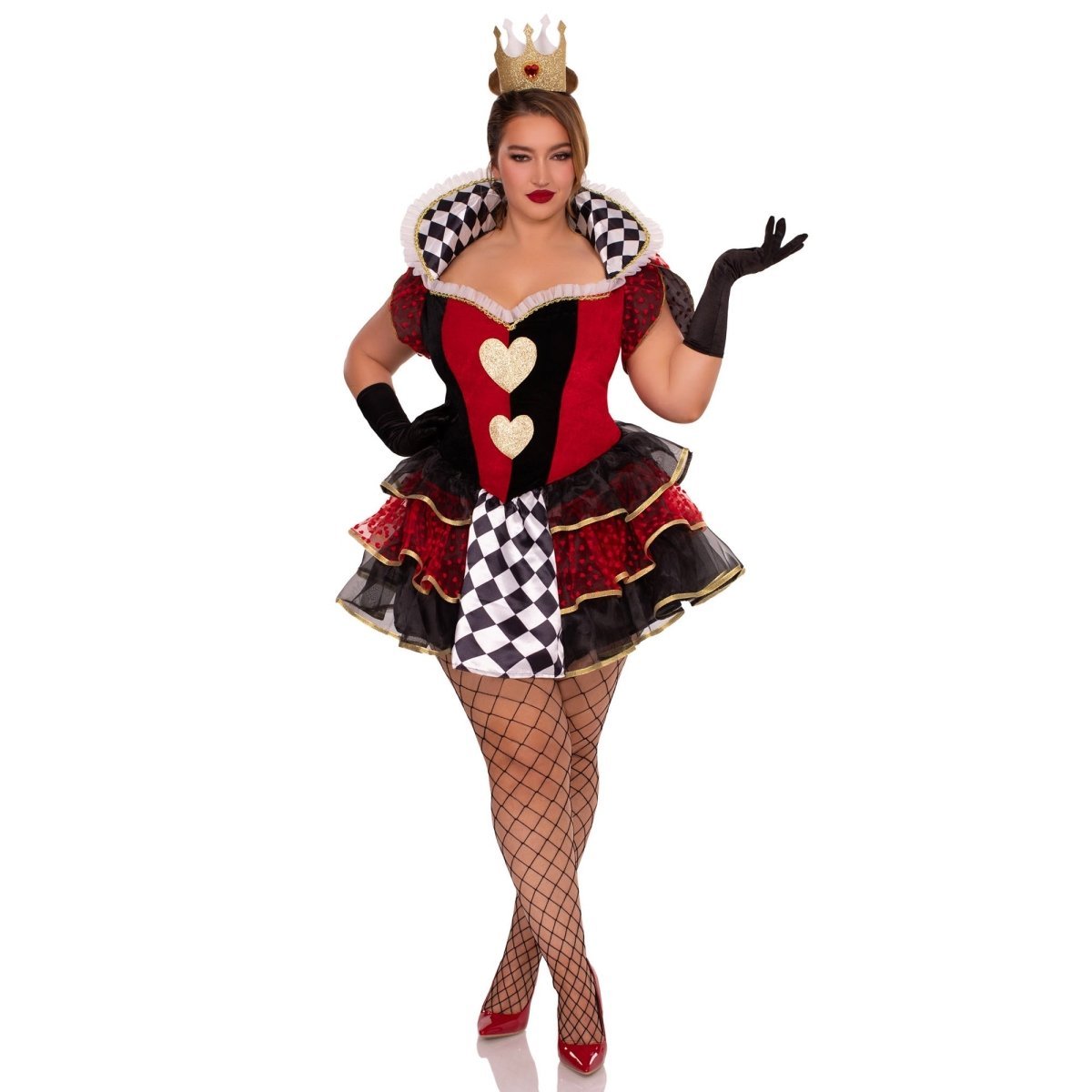 LEG AVENUE/SKU DISTRIBUTORS INC Costumes Queen of Heart Plus Size Costume for Adults, Dress and Crown