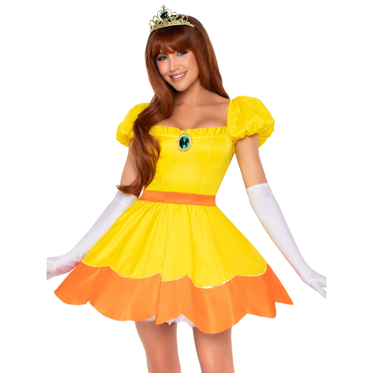 LEG AVENUE/SKU DISTRIBUTORS INC Costumes Sunflower Princess Costume for Adults, Yellow Dress with Gloves and Crown