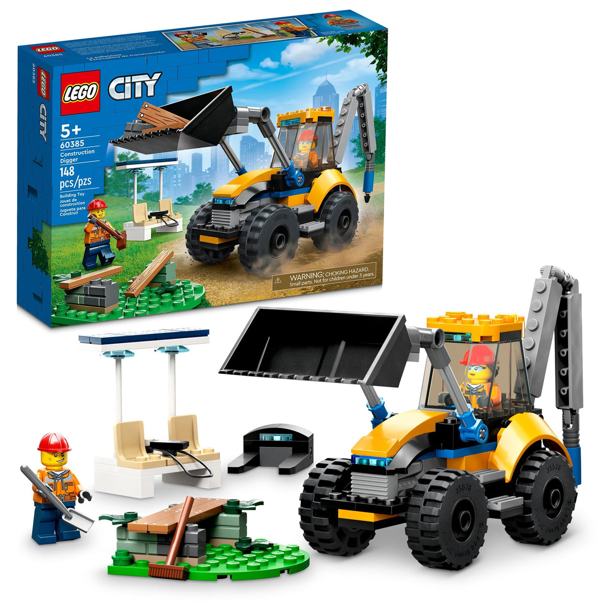 LEGO Toys & Games LEGO City Construction Digger, 60385, Ages 5+, 148 Pieces 673419375177