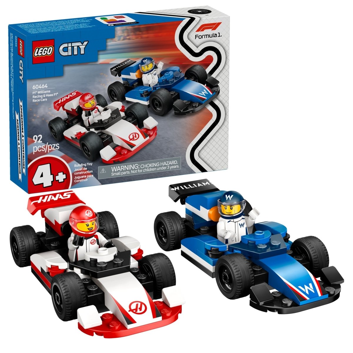 LEGO Toys & Games LEGO City F1 Williams Racing & Haas F1 Race Cars, 60464, Ages 4+, 92 Pieces 673419403672