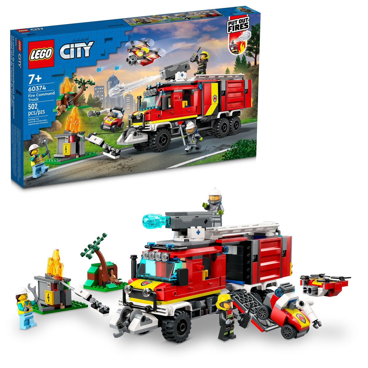 LEGO Toys & Games LEGO City Fire Command Truck, 60374, Ages 7+, 502 Pieces 673419375115