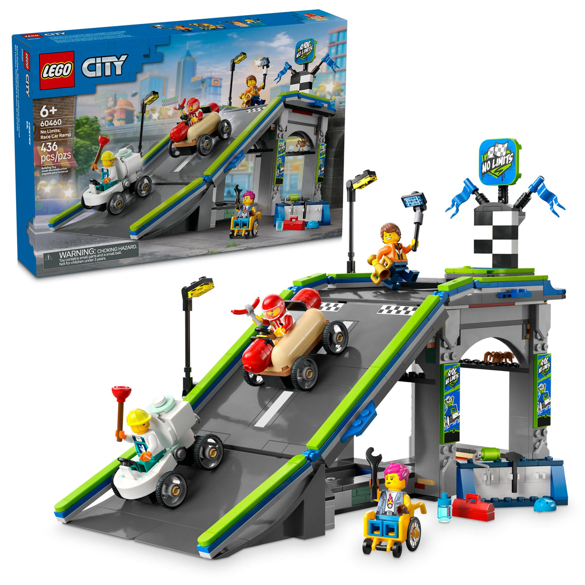 LEGO Toys & Games LEGO City No Limits: Race Car Ramp Track, 60460, Ages 6+, 436 Pieces 673419403443