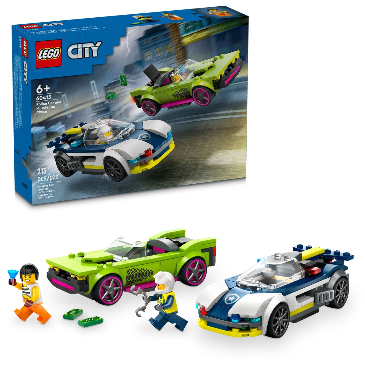 LEGO Toys & Games LEGO City Police Car and Muscle Car Chase, 60415, Ages 6+, 213 Pieces