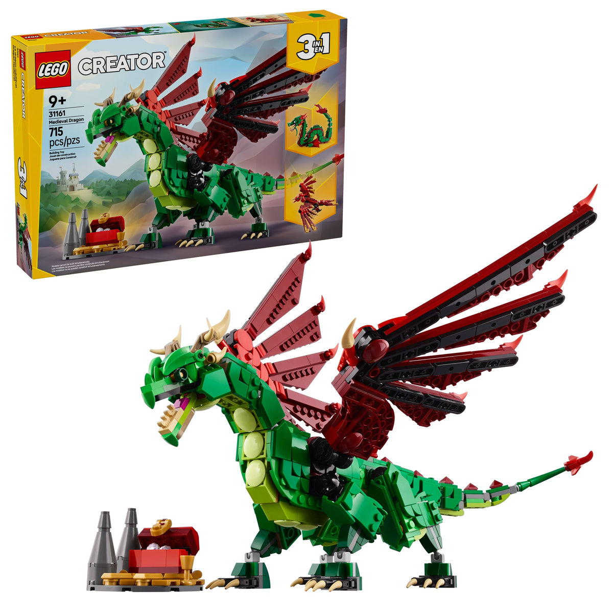 LEGO Toys & Games LEGO Creator Medieval Dragon, 31161, Ages 9+, 715 Pieces 673419407144