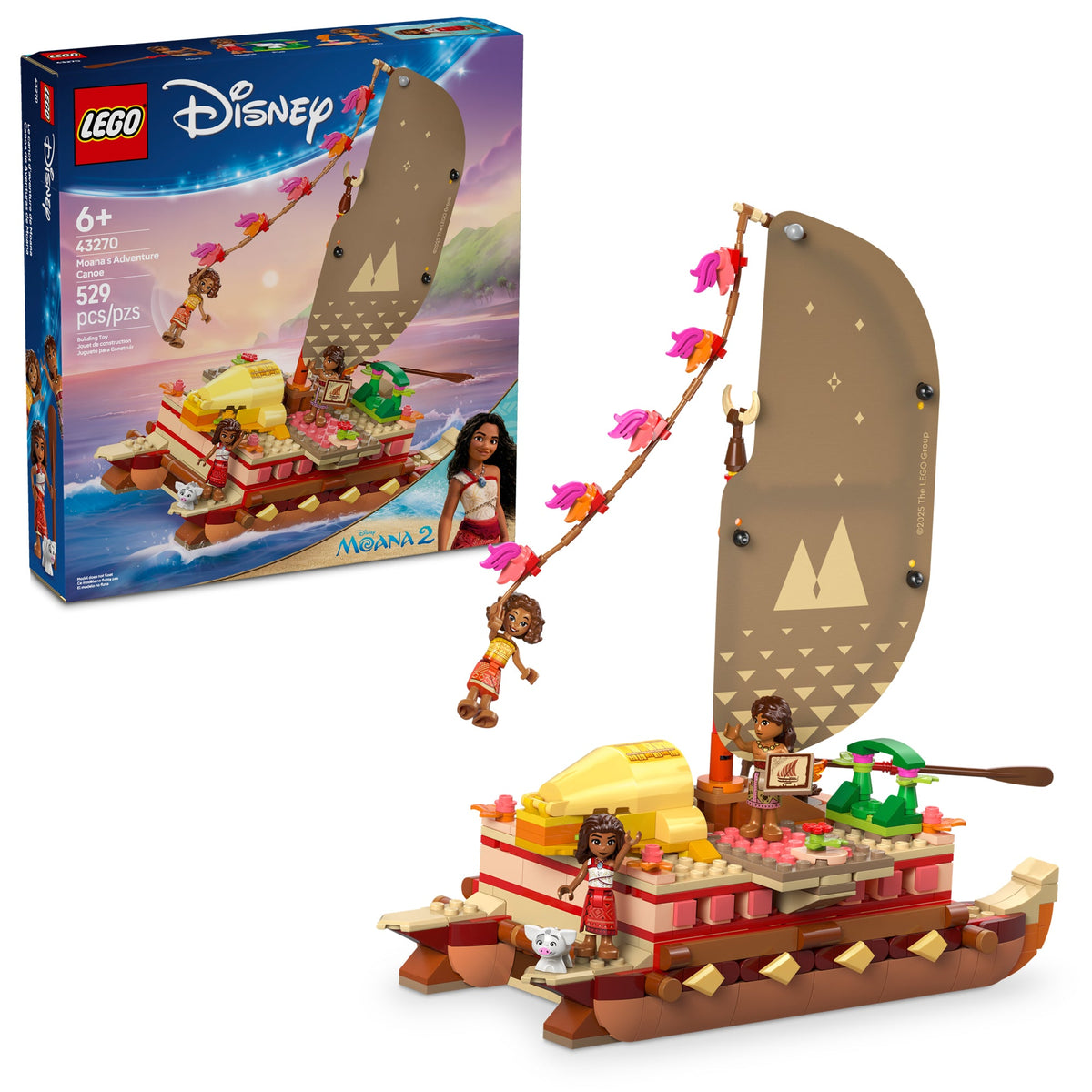 LEGO Toys & Games LEGO Disney Moana's Adventure Canoe, 43270, Ages 6+, 529 Pieces 673419404181