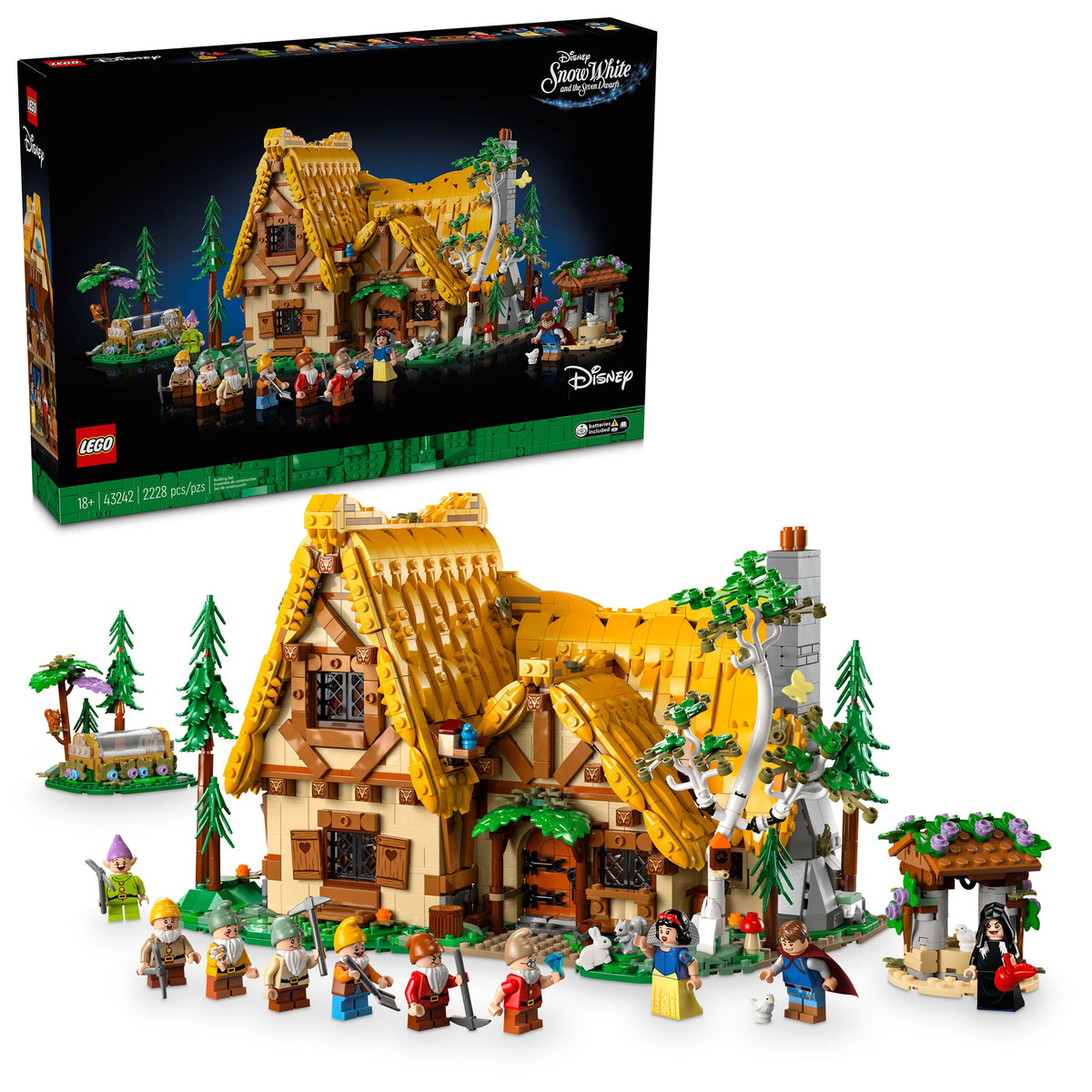 LEGO Toys & Games LEGO Disney Snow White and the Seven Dwarfs' Cottage, 43242, Ages 18+, 2228 Pieces 673419391382