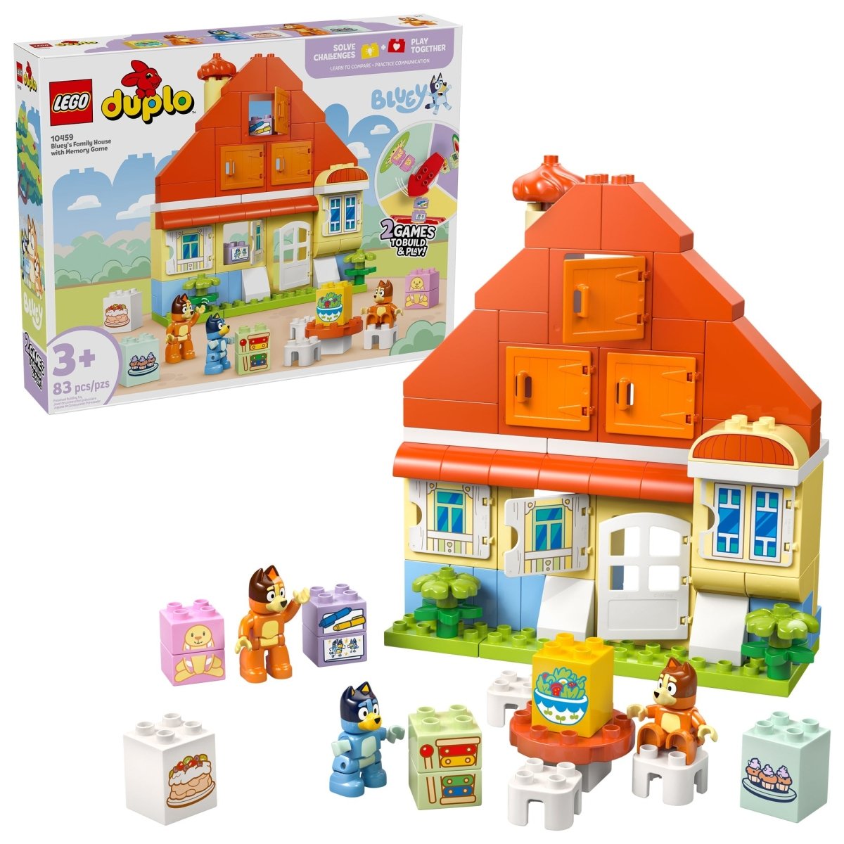 LEGO Toys & Games LEGO Duplo Bluey's Family House with Memory Game, 10459, Ages 3+, 83 Pieces 673419405874