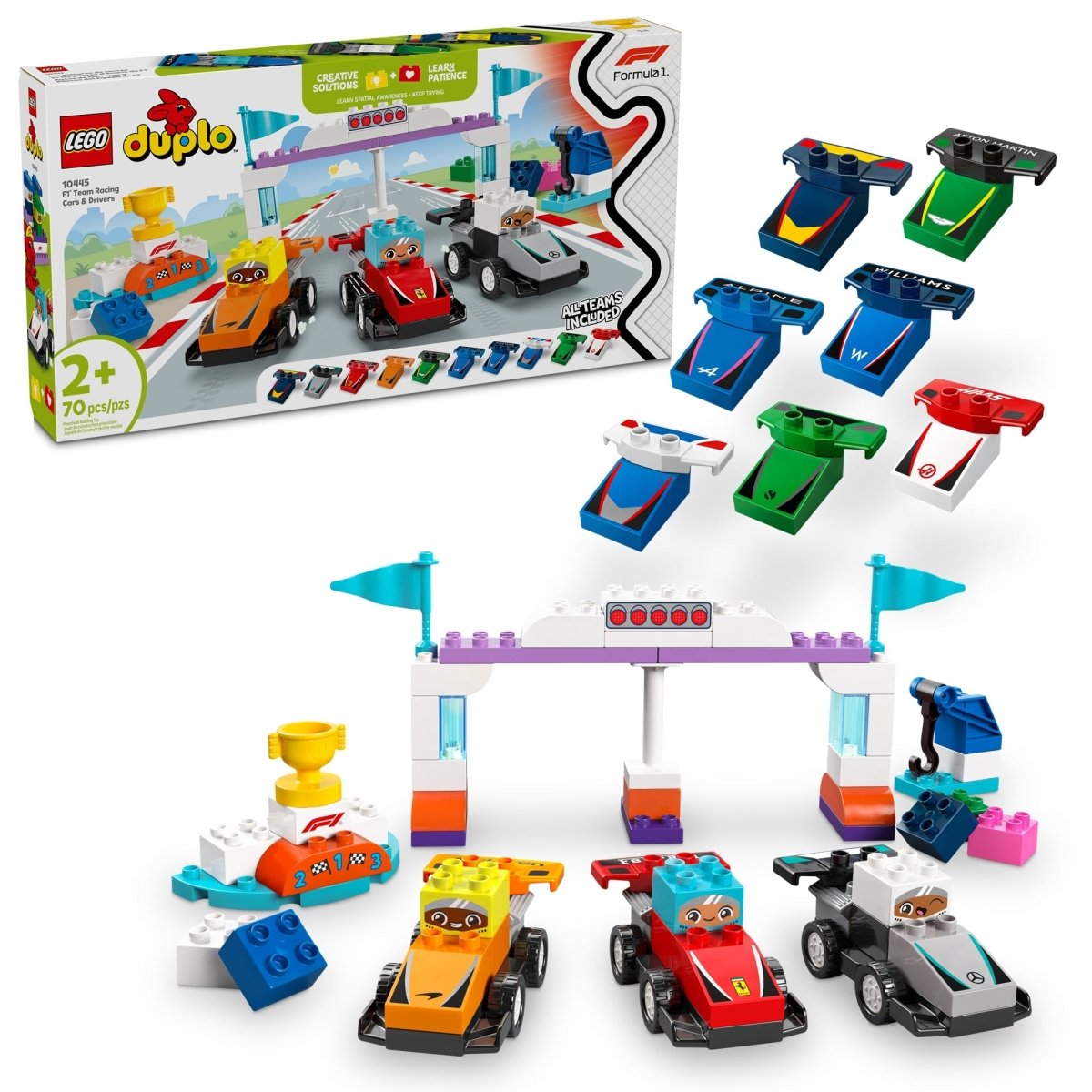 LEGO Toys & Games LEGO Duplo F1 Team Race Cars & Drivers, 10445, Ages 2+, 70 Pieces 673419405034
