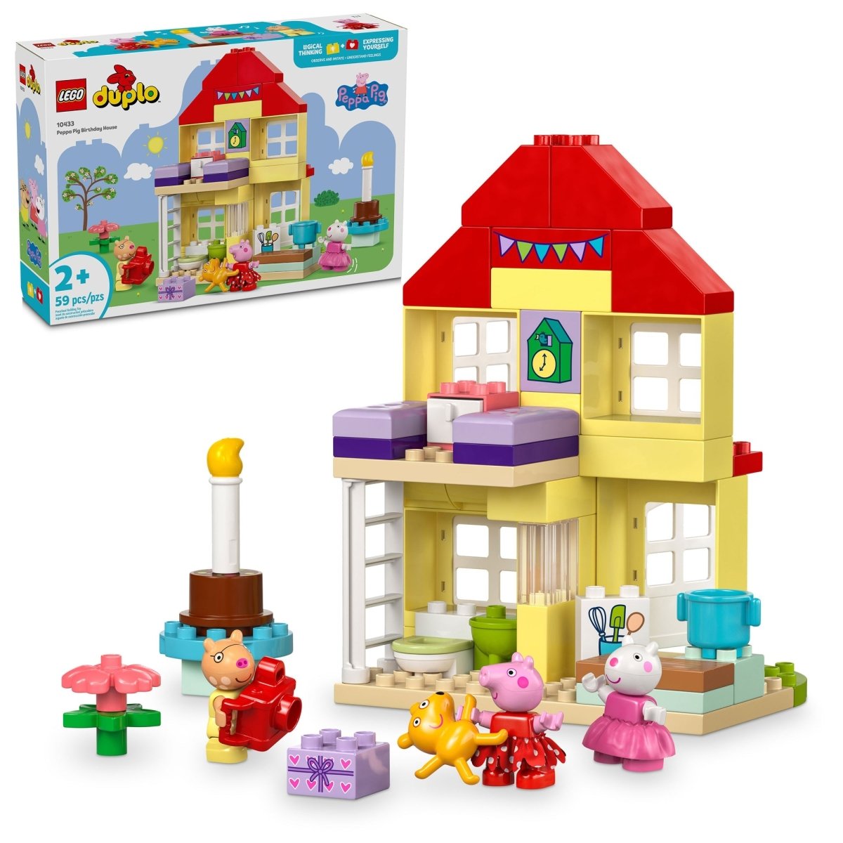 LEGO Toys & Games LEGO Duplo Peppa Pig Birthday House, 10433, Ages 2+, 59 Pieces 673419389051