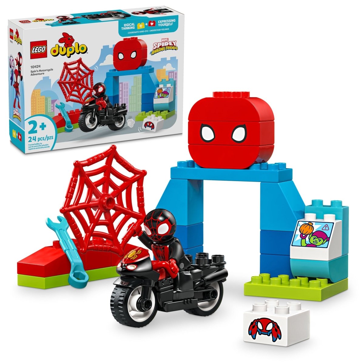 LEGO Toys & Games LEGO Duplo Spin's Motorcycle Adventure, 10424, Ages 2+, 24 Pieces 673419388979