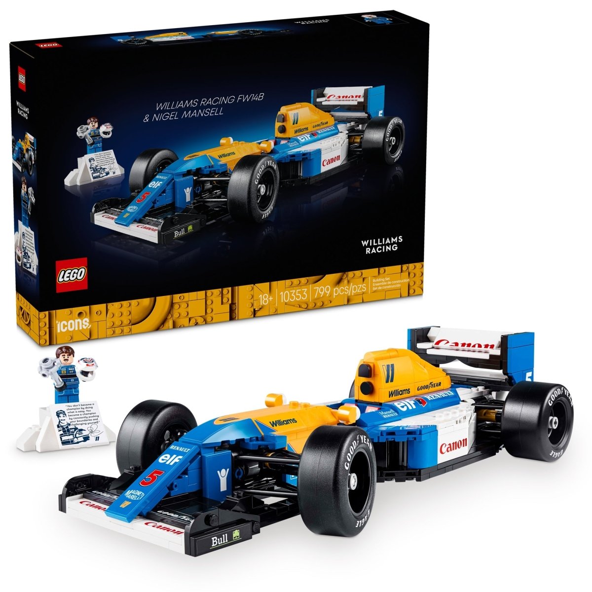 LEGO Toys & Games LEGO Icons Williams Racing FW14B & Nigel Mansell, 10353, Ages 18+, 799 Pieces 673419404921