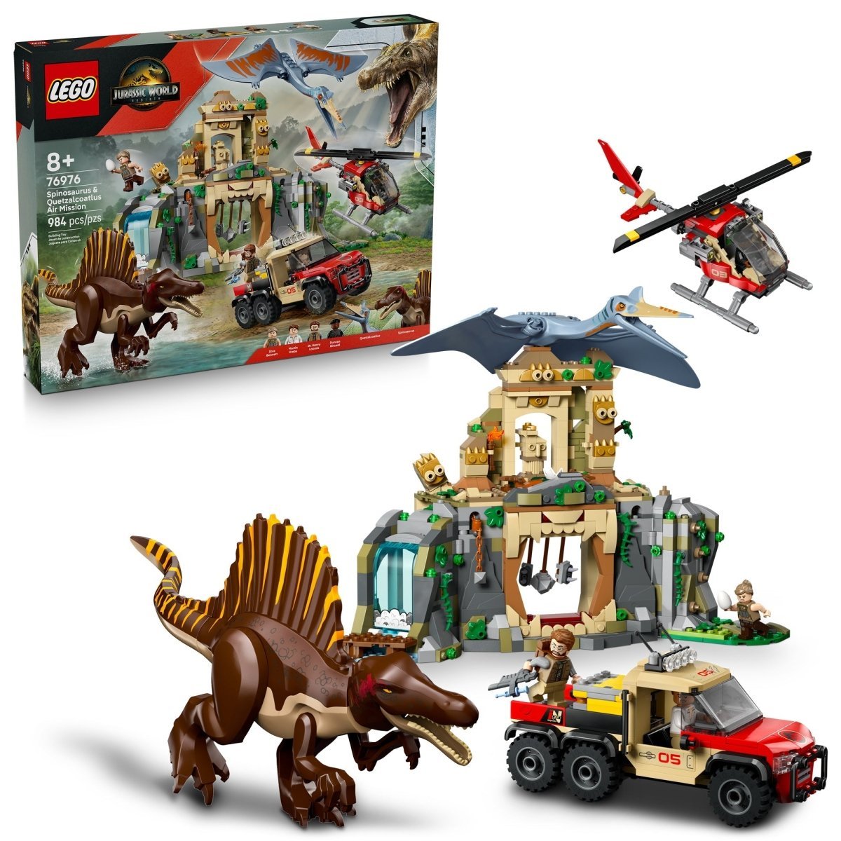 LEGO Toys & Games LEGO Jurassic World Spinosaurus & Quetzalcoatlus Air Mission, 76976, Ages 8+, 984 Pieces 673419409476