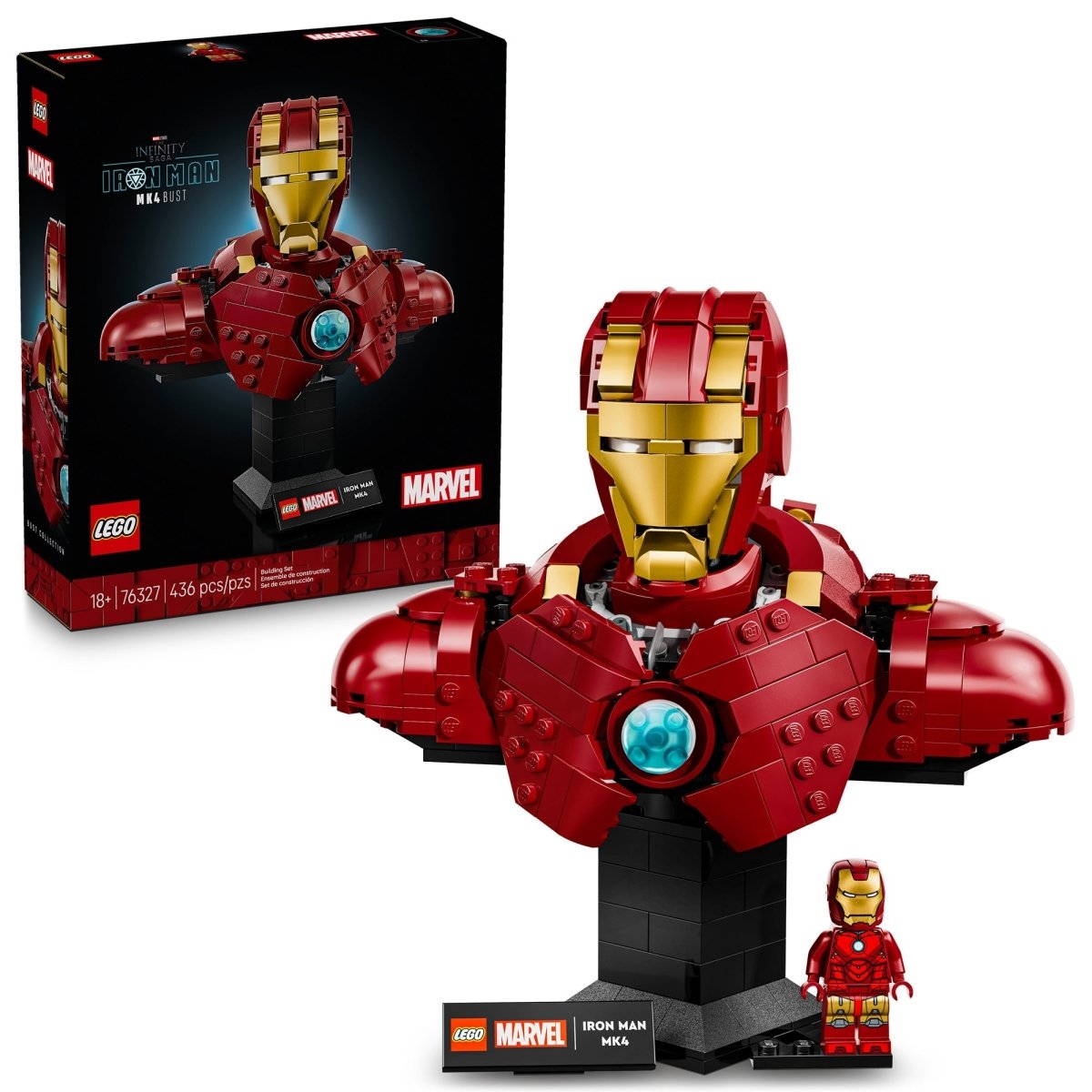 LEGO Toys & Games LEGO Marvel Iron Man MK4 Bust, 76327, Ages 18+, 436 Pieces 673419407410