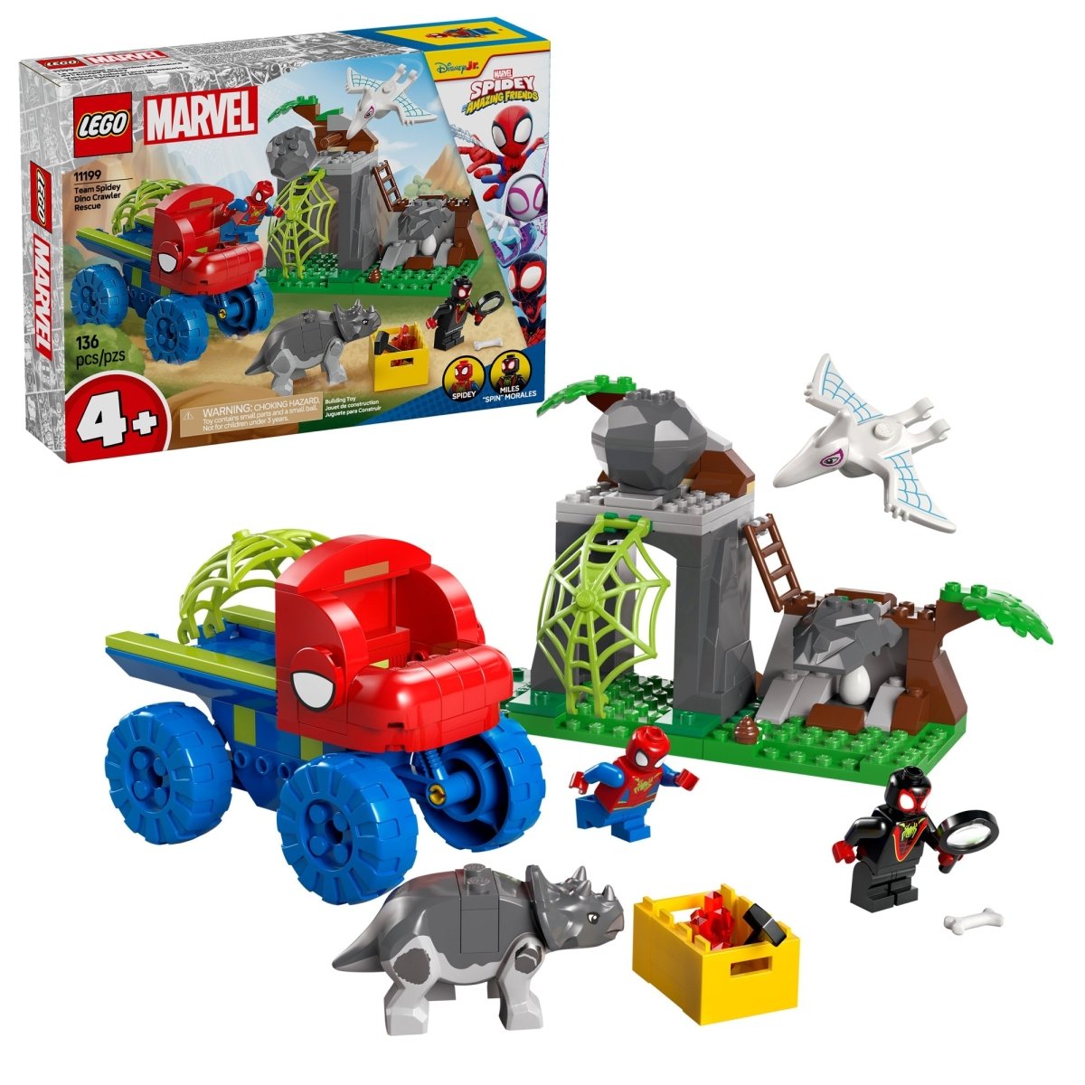 LEGO Toys & Games LEGO Marvel Team Spidey Dino Crawler Rescue, 11199, Ages 4+, 136 Pieces 673419404365