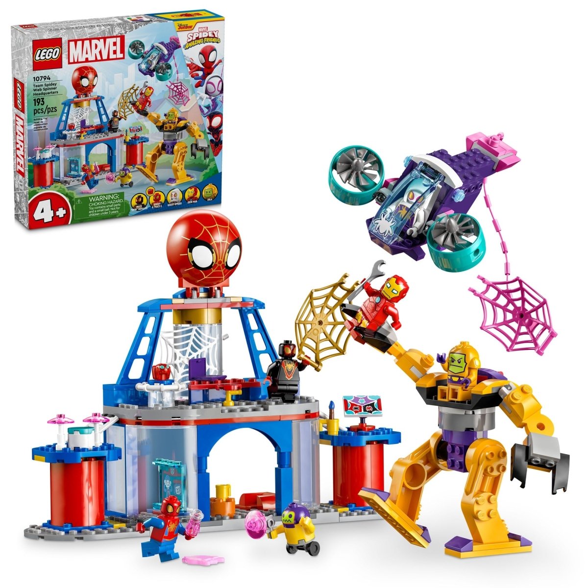 LEGO Toys & Games LEGO Marvel Team Spidey Web Spinner Headquarters, 10794, Ages 4+, 193 Pieces 673419388061