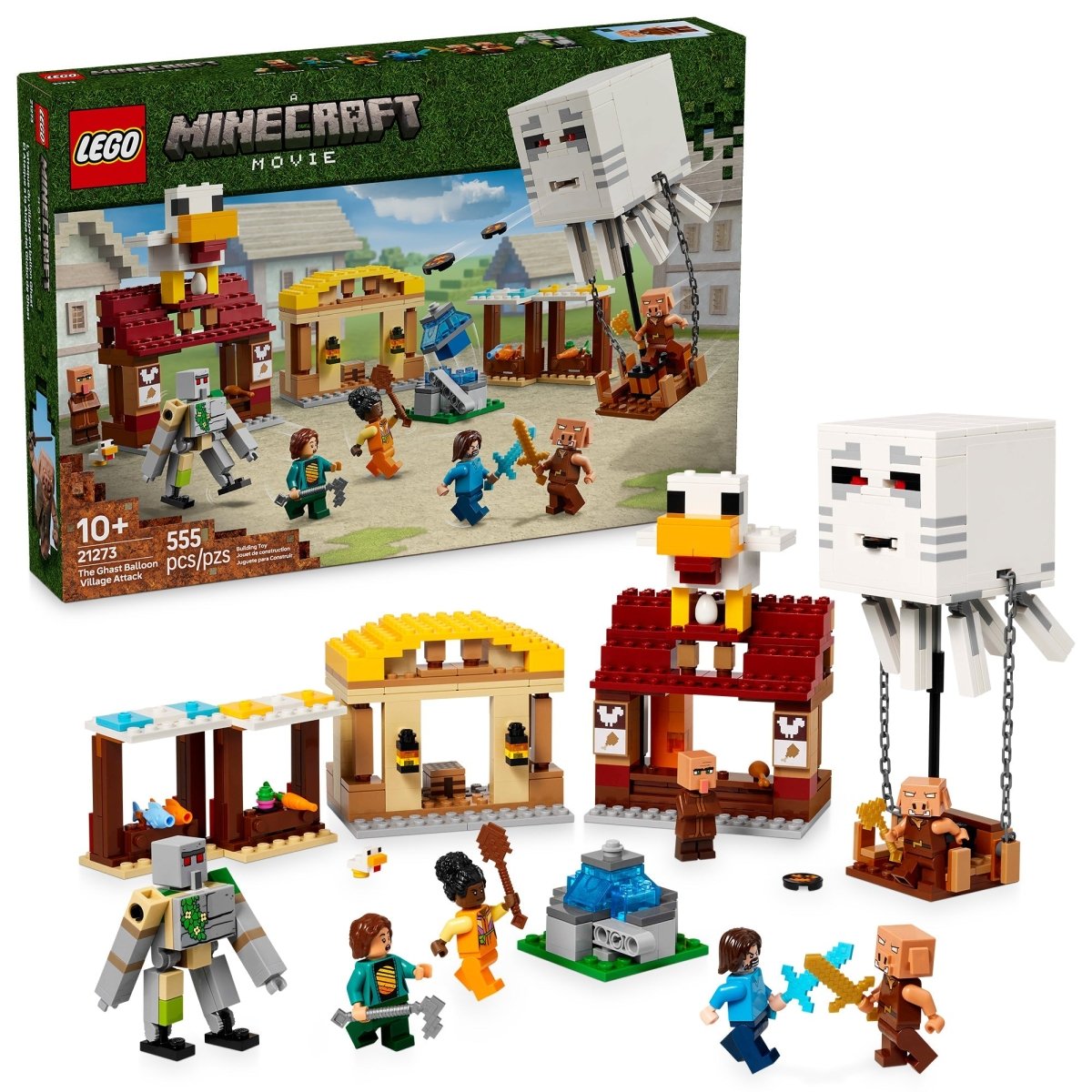 LEGO Toys & Games LEGO Minecraft The Ghast Balloon Village Attack, 21273, Ages 10+, 555 Pieces 673419404730