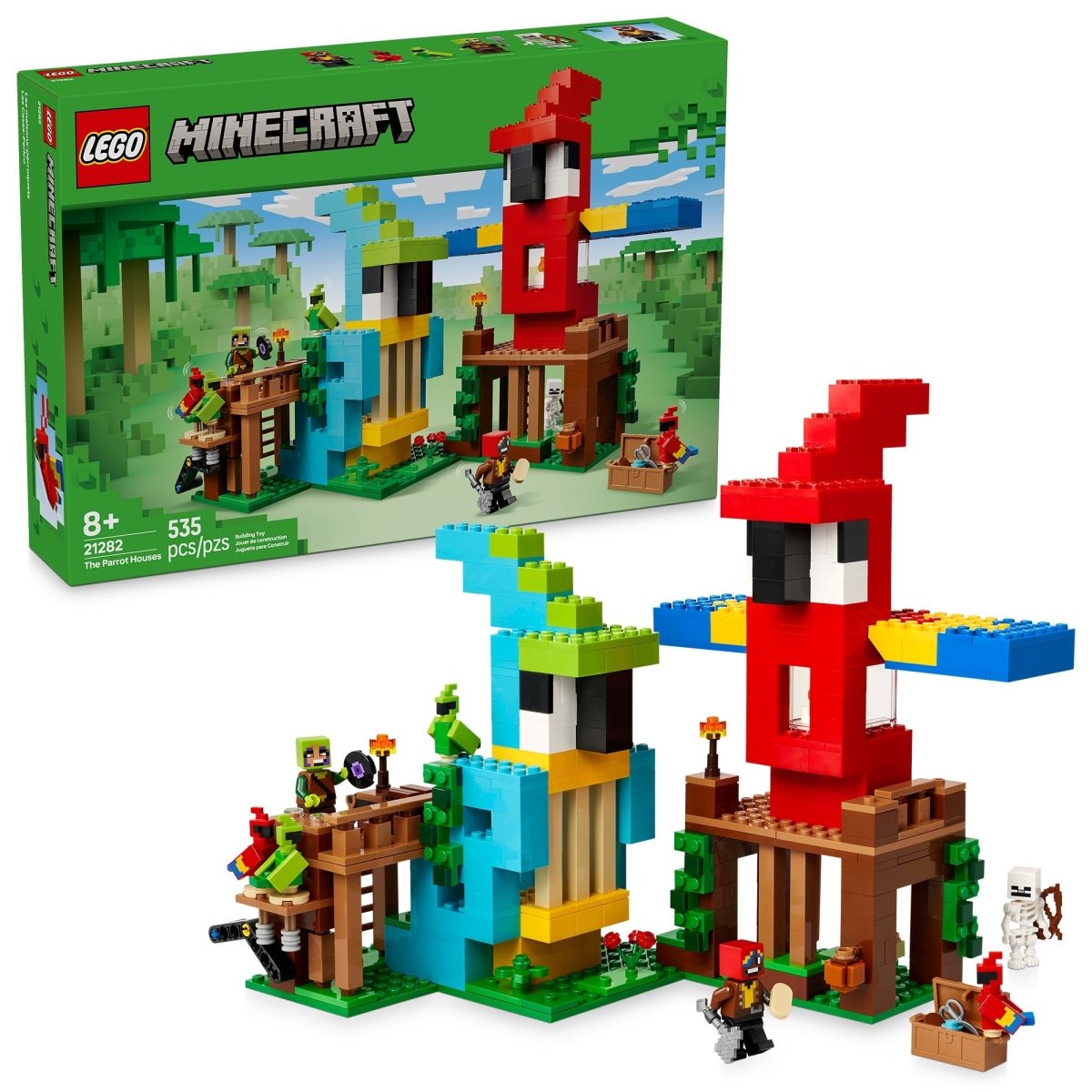 LEGO Toys & Games LEGO Minecraft The Parrot Houses, 21282, Ages 8+, 535 Pieces 673419407755