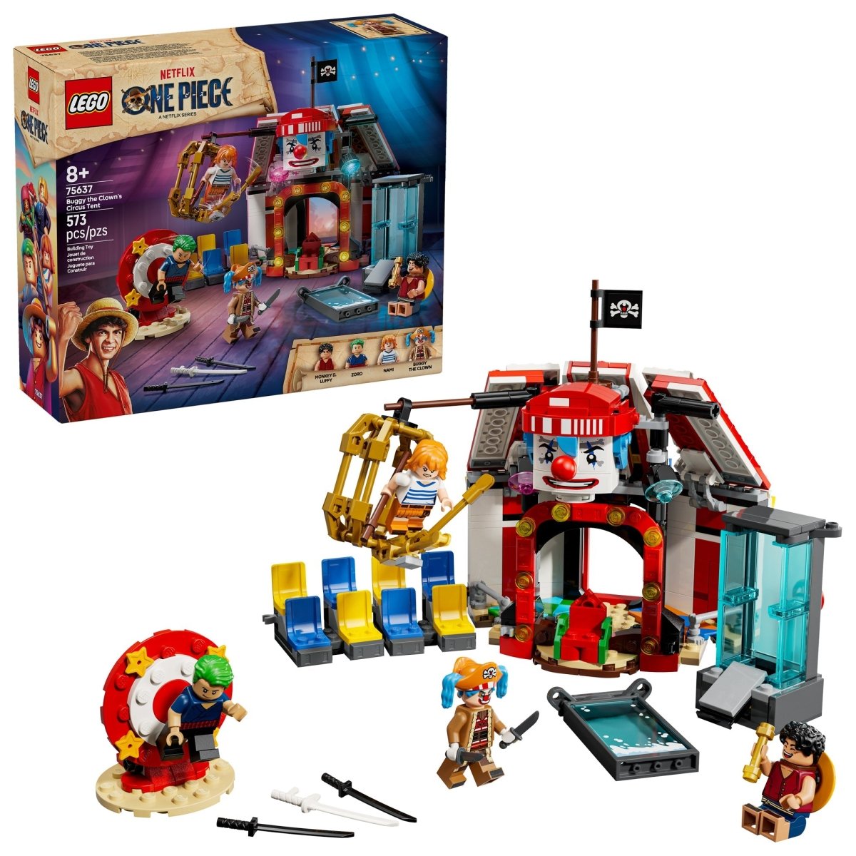 LEGO Toys & Games LEGO One Piece Buggy the Clown's Circus Tent, 75637, Ages 8+, 573 Pieces 673419406475
