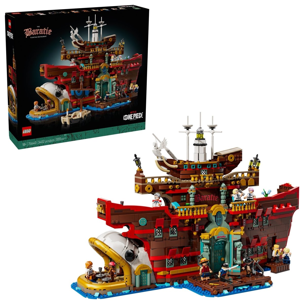 LEGO Toys & Games LEGO One Piece The Baratie Floating Restaurant, 75640, Ages 18+, 3402 Pieces 673419406505