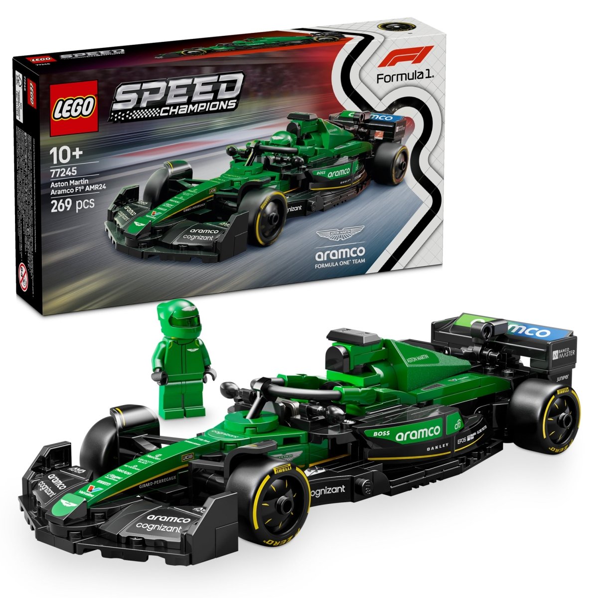 LEGO Toys & Games LEGO Speed Champions Aston Martin Aramco F1 AMR24 Race Car, 77245, Ages 10+, 269 Pieces 673419405300