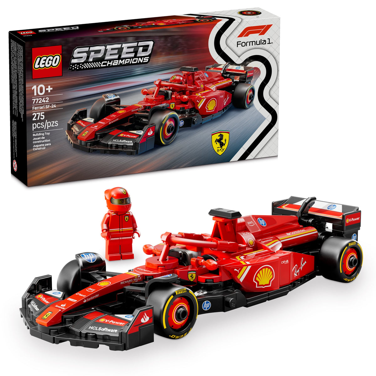 LEGO Toys & Games LEGO Speed Champions Ferrari SF-24 F1 Race Car, 77242, Ages 10+, 275 Pieces 673419405270