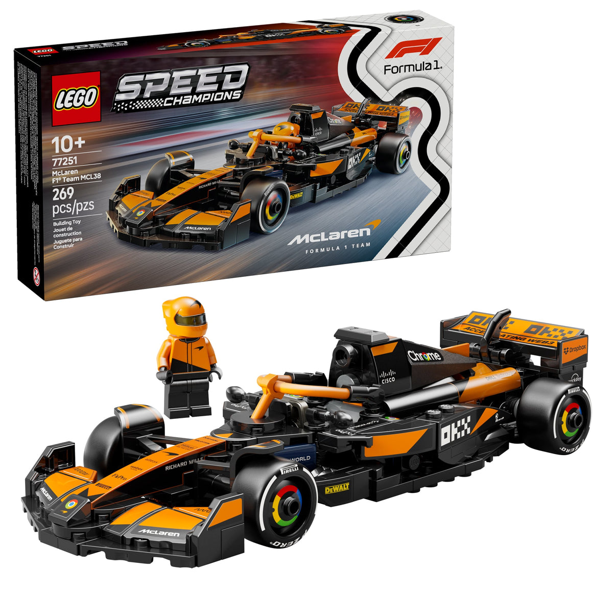 LEGO Toys & Games LEGO Speed Champions McLaren F1 Team MCL38 Race Car, 77251, Ages 10+, 269 Pieces 673419405362
