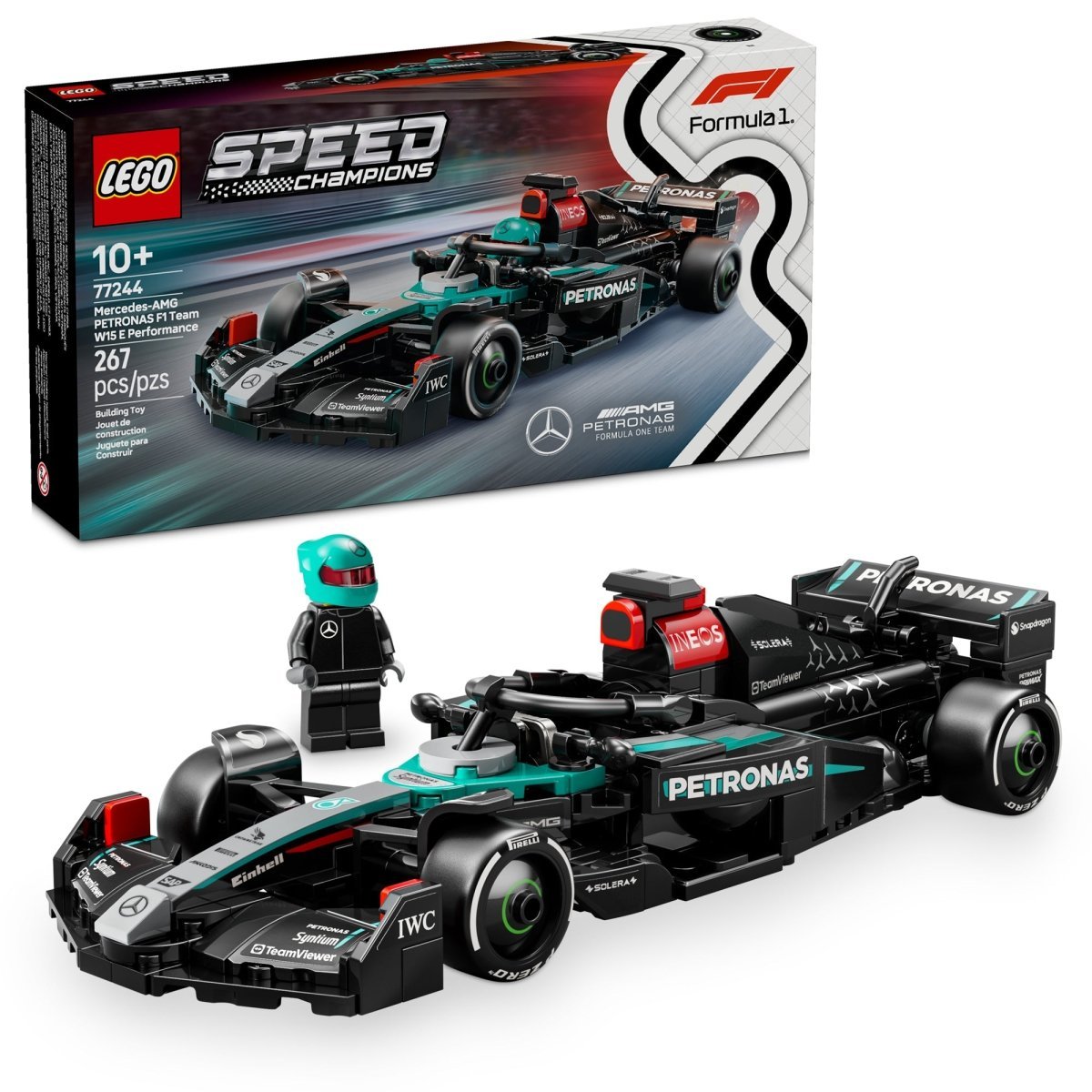 LEGO Toys & Games LEGO Speed Champions Mercedes-AMG F1 W15 Race Car, 77244, Ages 10+, 267 Pieces 673419405294