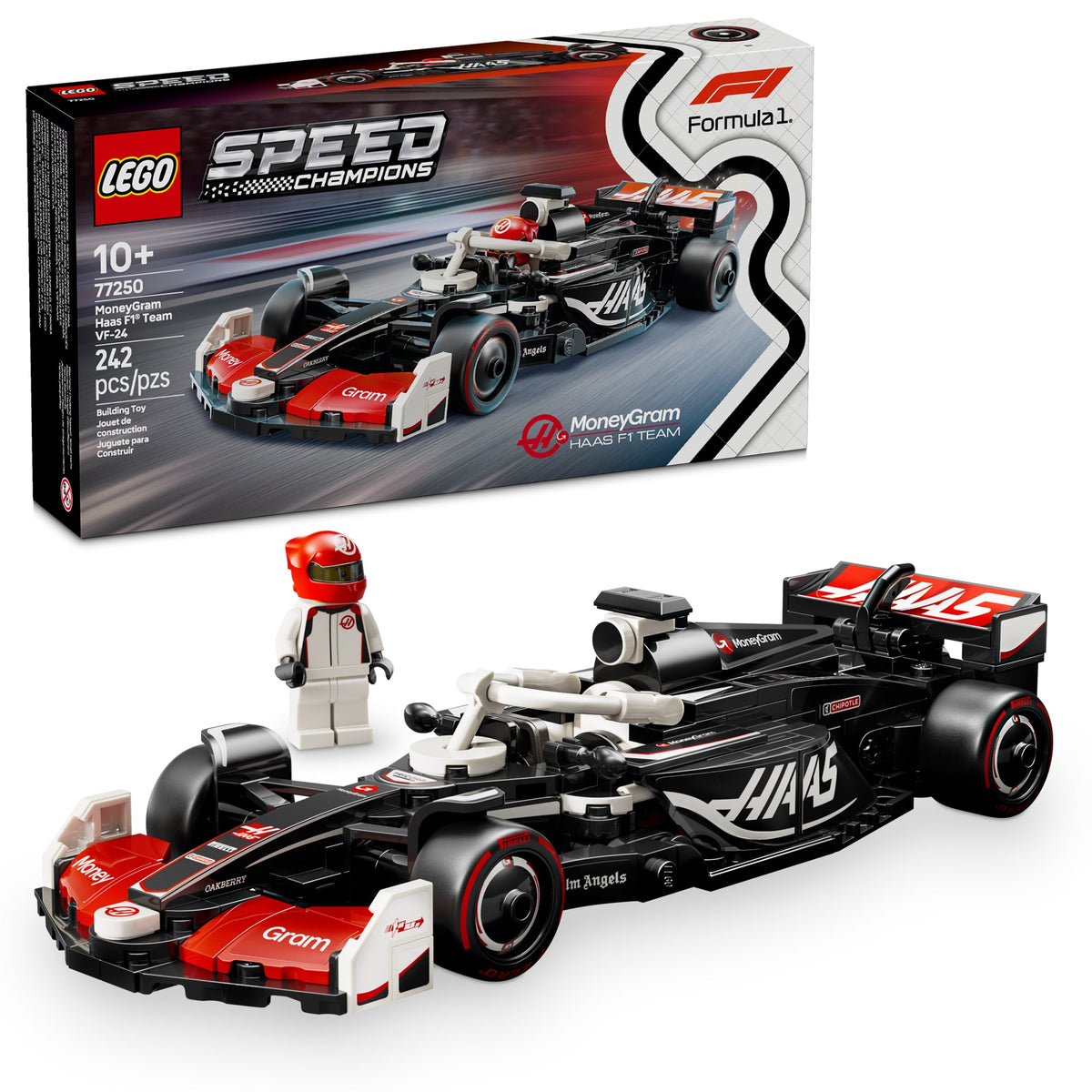 LEGO Toys & Games LEGO Speed Champions MoneyGram Haas F1 Team VF-24 Race Car, 77250, Ages 10+, 242 Pieces 673419405355