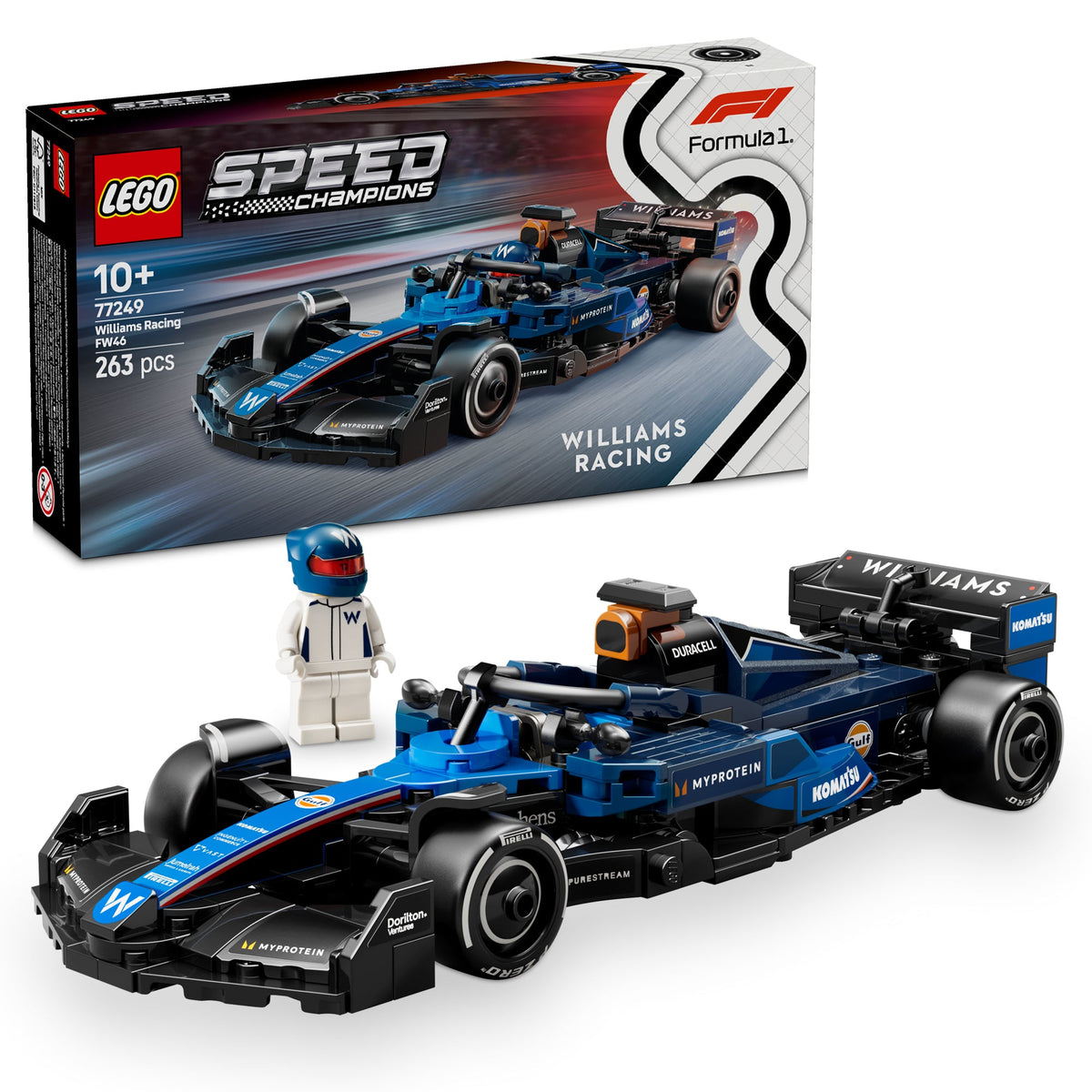 LEGO Toys & Games LEGO Speed Champions Williams Racing FW46 F1 Race Car, 77249, Ages 10+, 263 Pieces 673419405348