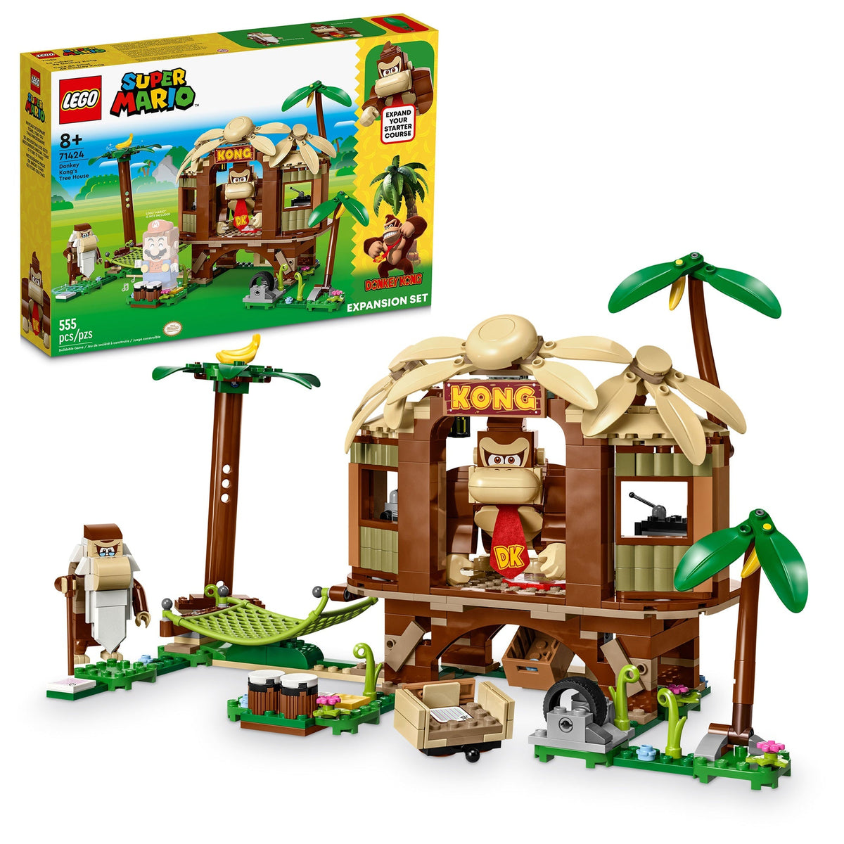 LEGO Toys & Games LEGO Super Mario Donkey Kong's Tree House Expansion Set, 71424, Ages 8+, 555 Pieces