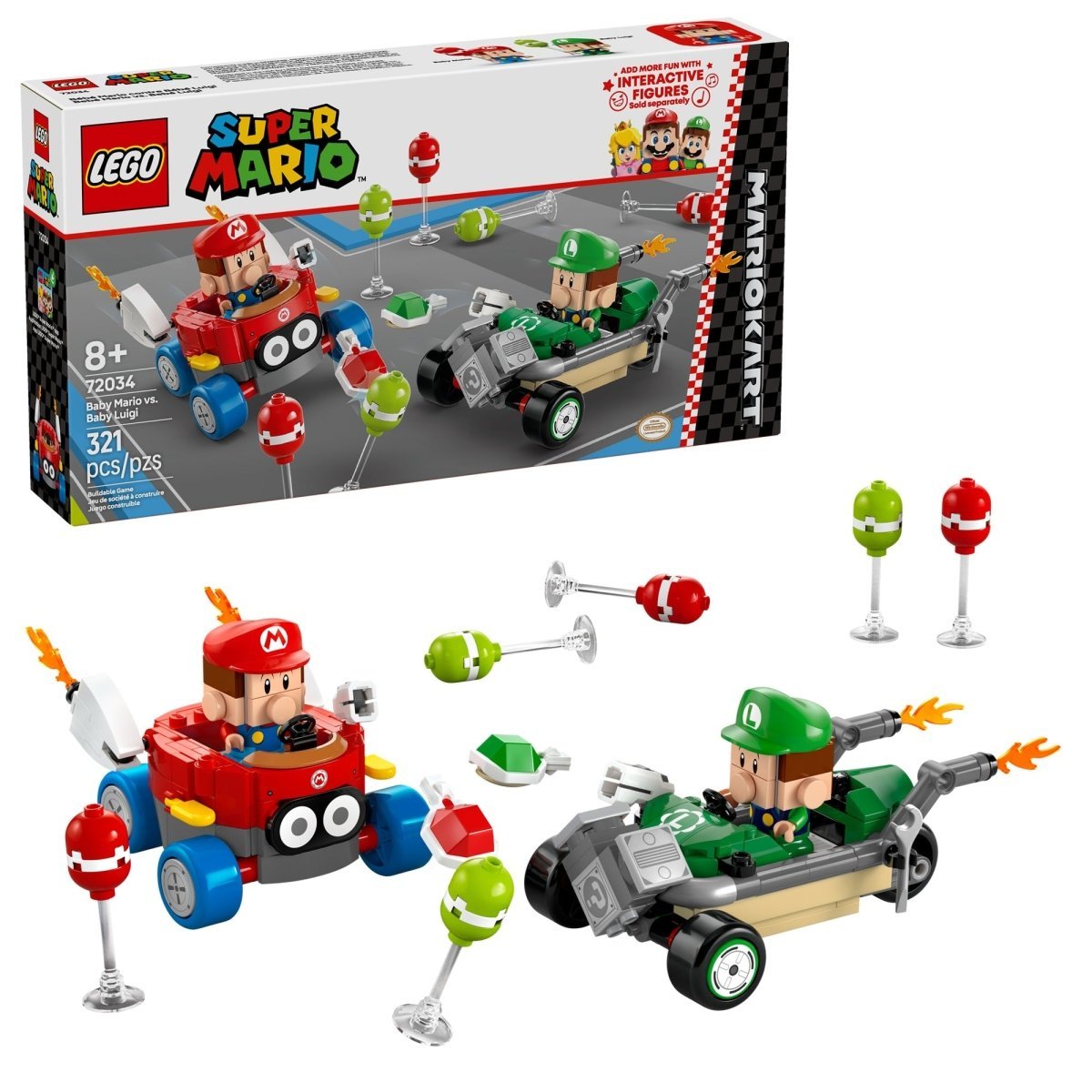 LEGO Toys & Games LEGO Super Mario Kart : Baby Mario vs. Baby Luigi, 72034, Ages 8+, 321 Pieces 673419405652