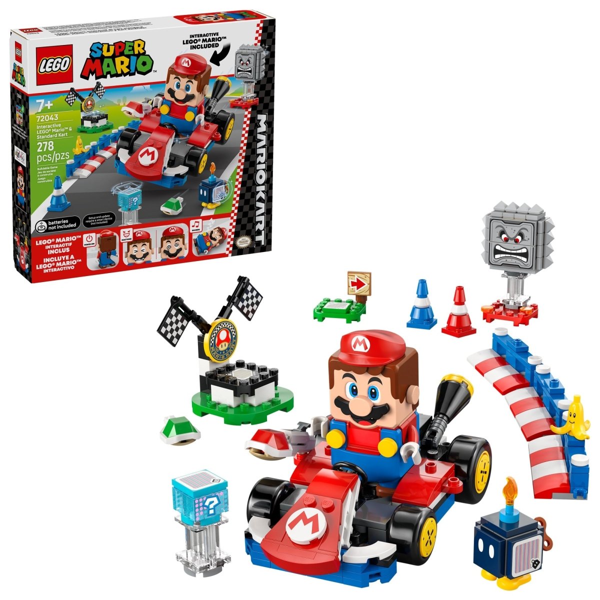 LEGO Toys & Games LEGO Super Mario Kart: Mario & Standard Kart, 72043, Ages 7+, 278 Pieces 673419405744