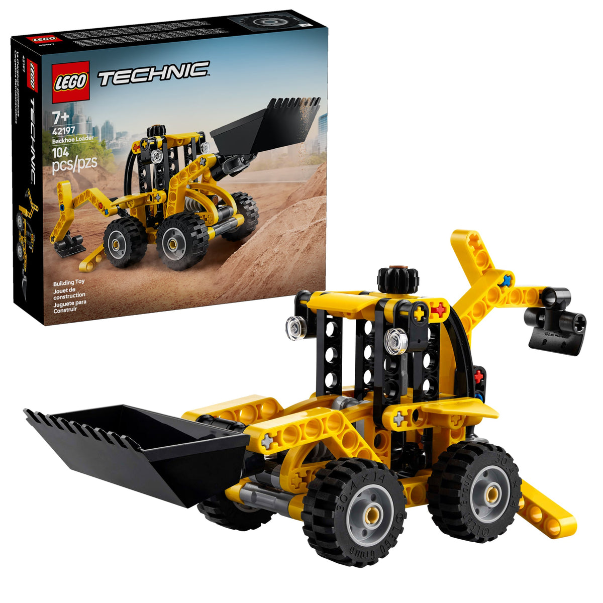 LEGO Toys & Games LEGO Technic Backhoe Loader, 42197, Ages 7+, 104 Pieces 673419403108