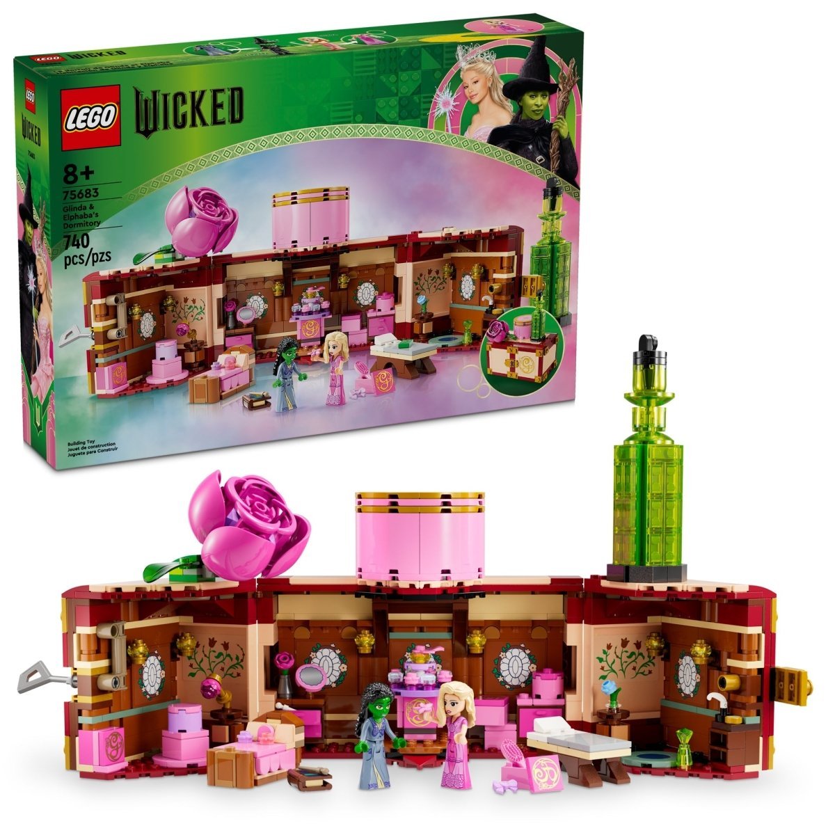 LEGO Toys & Games LEGO Wicked Glinda & Elphaba's Dormitory, 75683, Ages 8+, 740 Pieces 673419401227