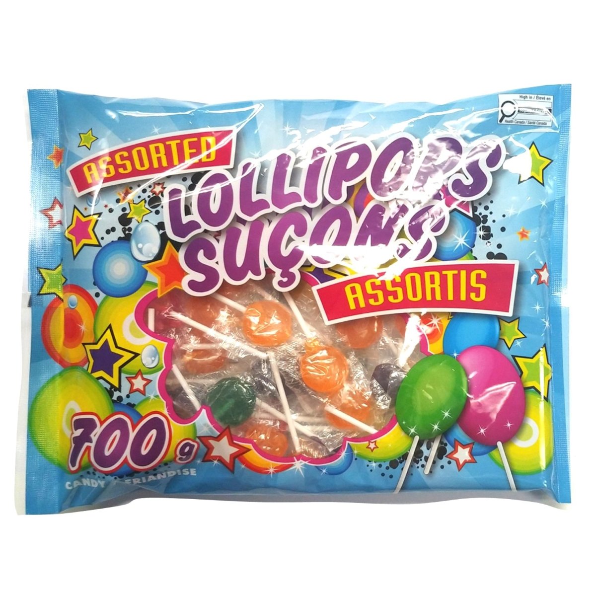LES ALIMENTS PAPCO FOODS INC Candy Assorted Lollipops, 700g, 1 Count 775026240319
