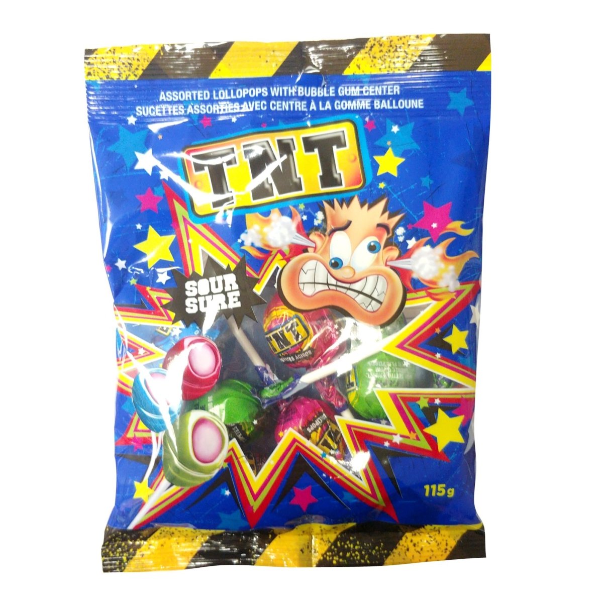 LES ALIMENTS PAPCO FOODS INC Candy TNT Sour Gumball Lollipops, 115g, 1 Count 775026451951