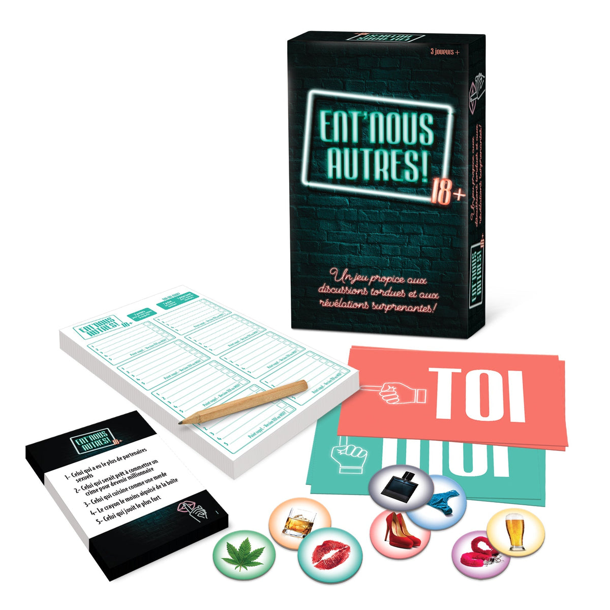LES ÉDITIONS GLADIUS INT.INC. Toys & Games Ent' Nous Autres 18+ Game, French Version, 1 Count