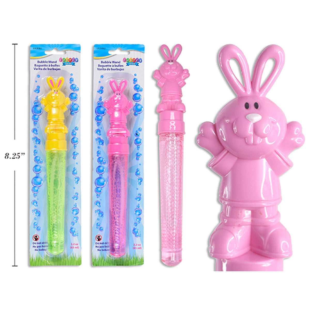 LINK PRODUCT SOLUTIONS Easter Easter Bunny Bubble Wand, 2.2 Oz, Assortment, 1 Count 676844289828