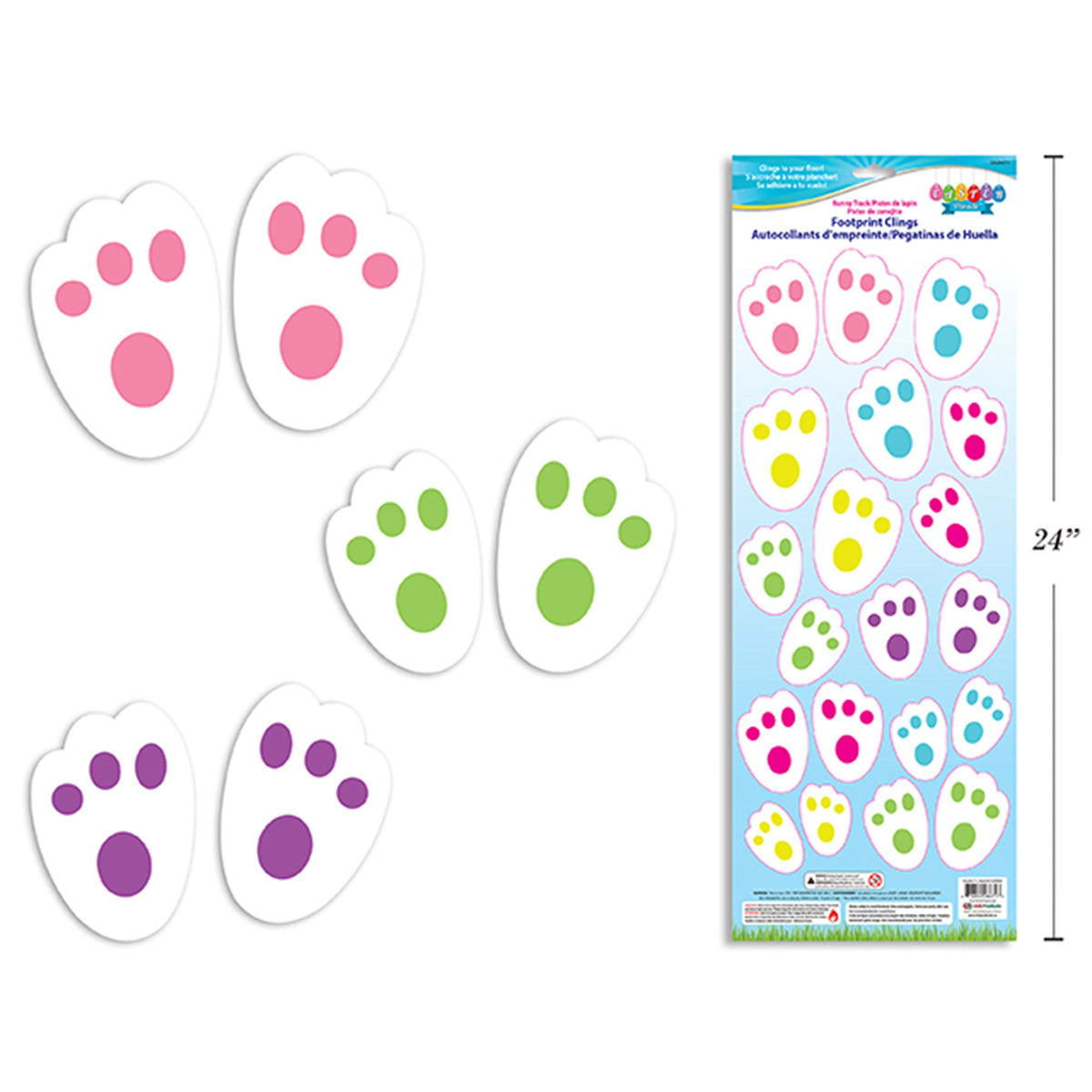 LINK PRODUCT SOLUTIONS Easter Easter Bunny Track Footprint Clings, 1 Count 676844266713
